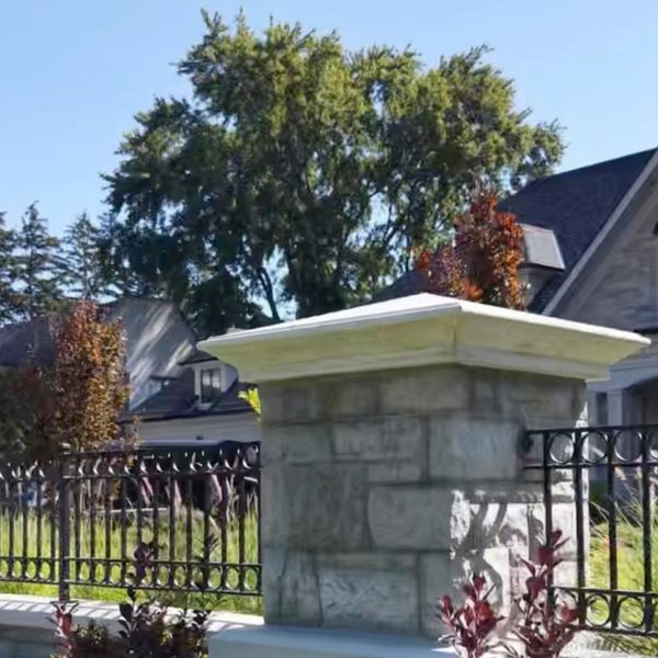 Stone pier and landscaping