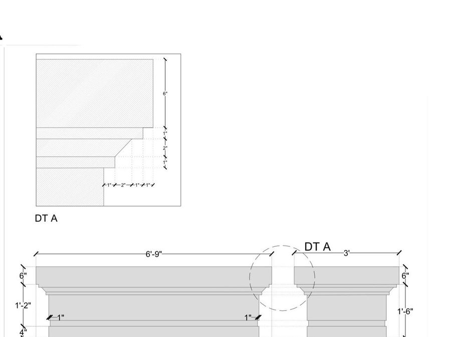 Precast shop drawing with elevation and side elevation details